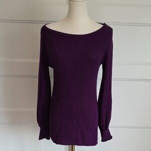 Elhoffer Off-the-Shoulder Purple Sweater